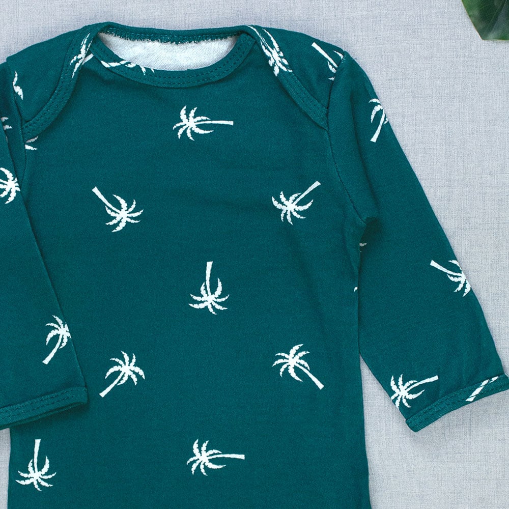 Body Bebê Estampado Coqueiros - Ideal Para O Enxoval Perfeito