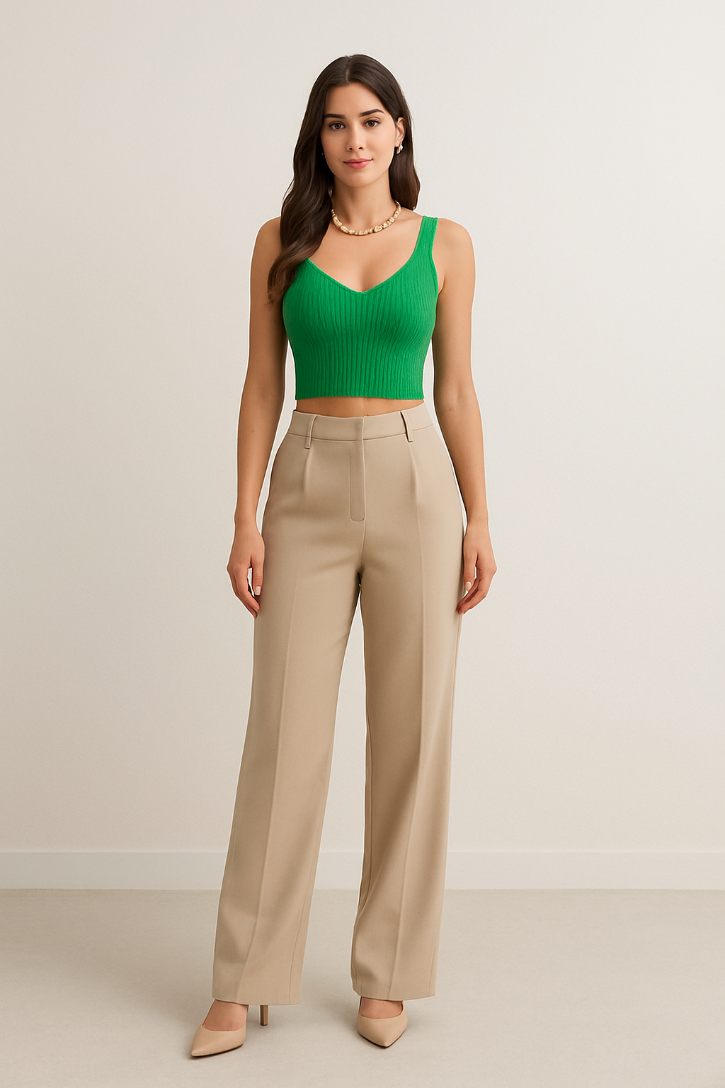 Cropped Tricot Modal Liso Em V