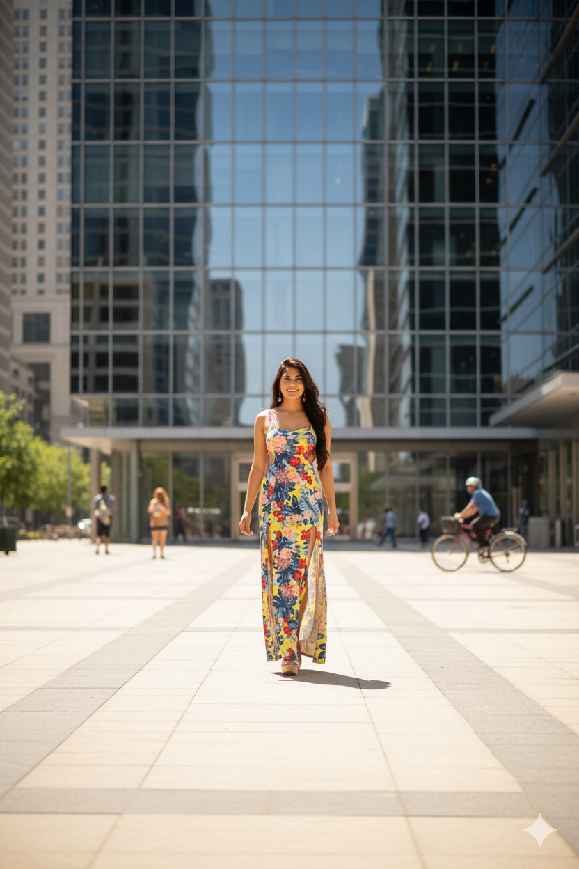 Vestido Longo Fresquinho Estampado Floral Alcinha Fendas
