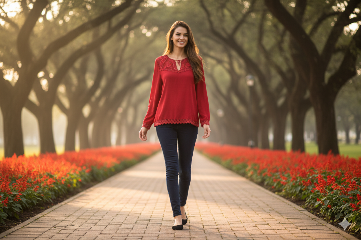 Blusa Crepe Tule No Peito Manga Longa