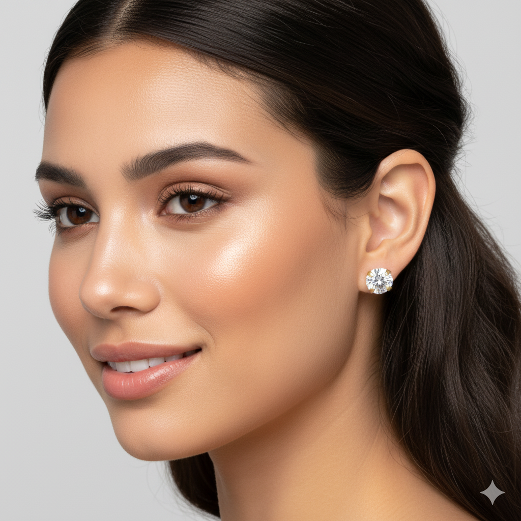 Brinco Pequeno Ponto De Luz Banhado Em Ouro 18k